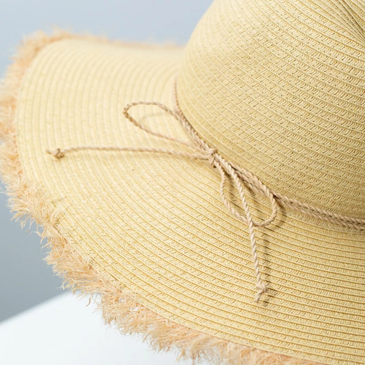 Frayed Brim Straw Hat