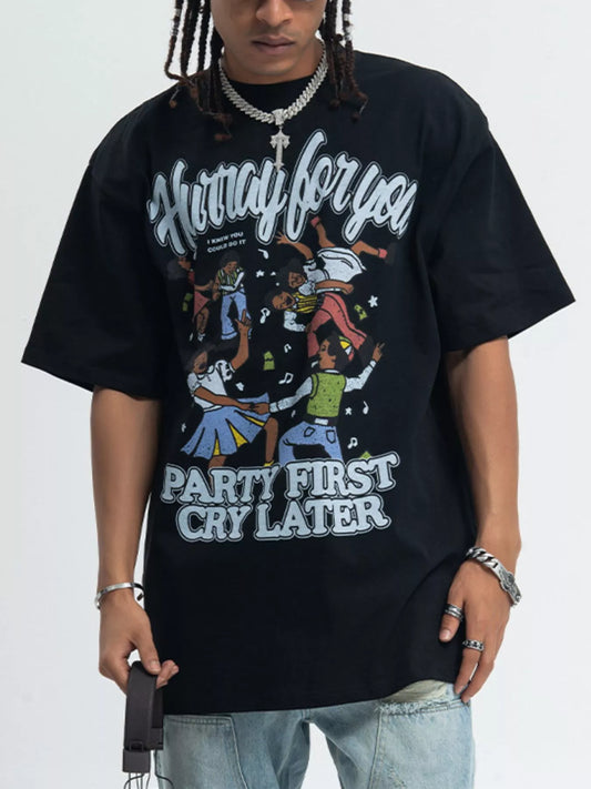Men's Graphic Round Neck Short Sleeve T-Shirt