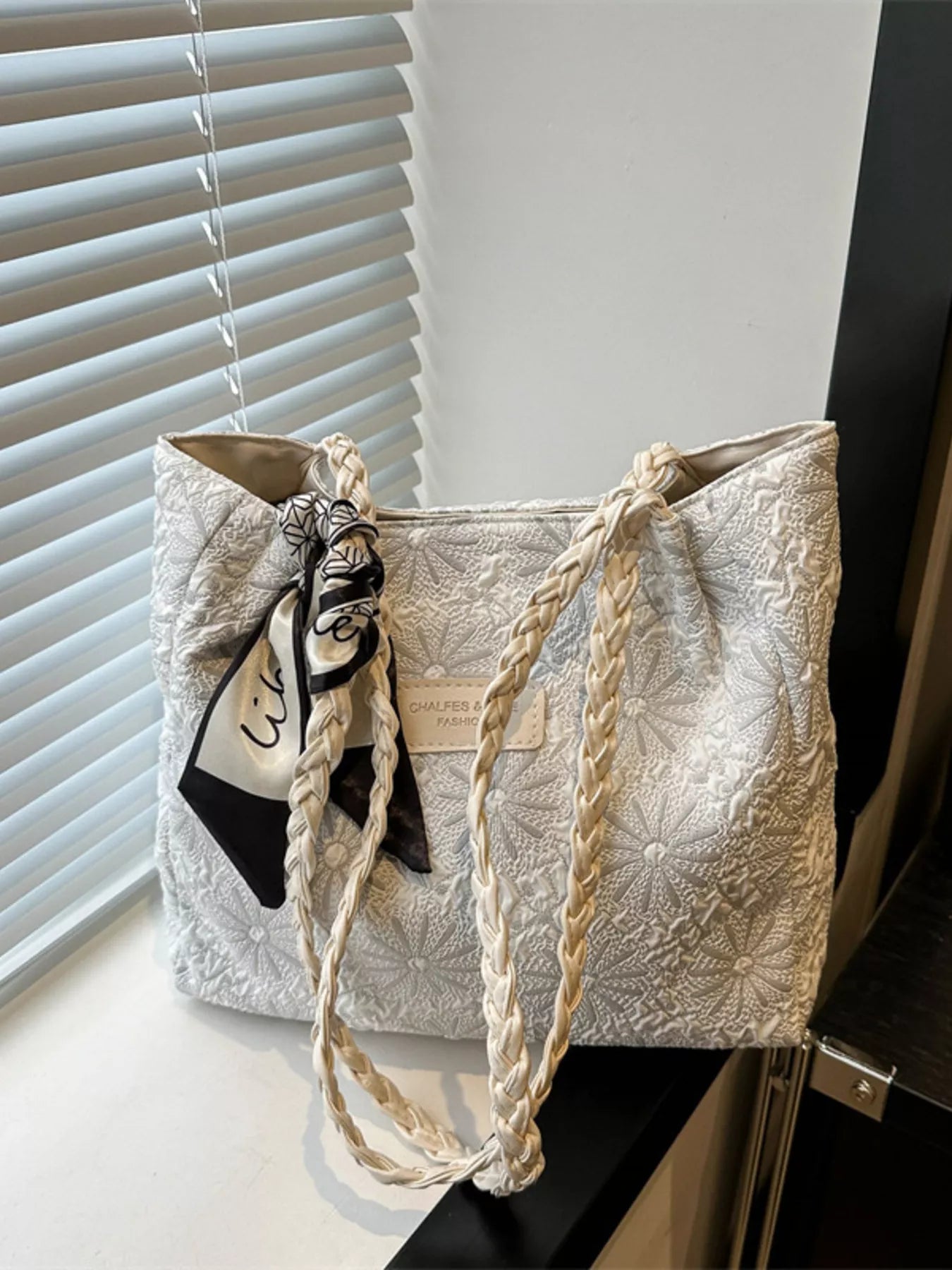 Braided Handle Tote Bag