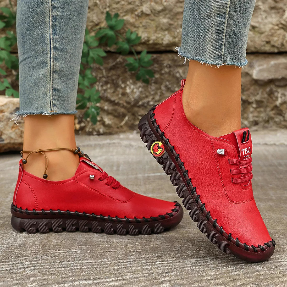 Round Toe Lace Up Sneakers