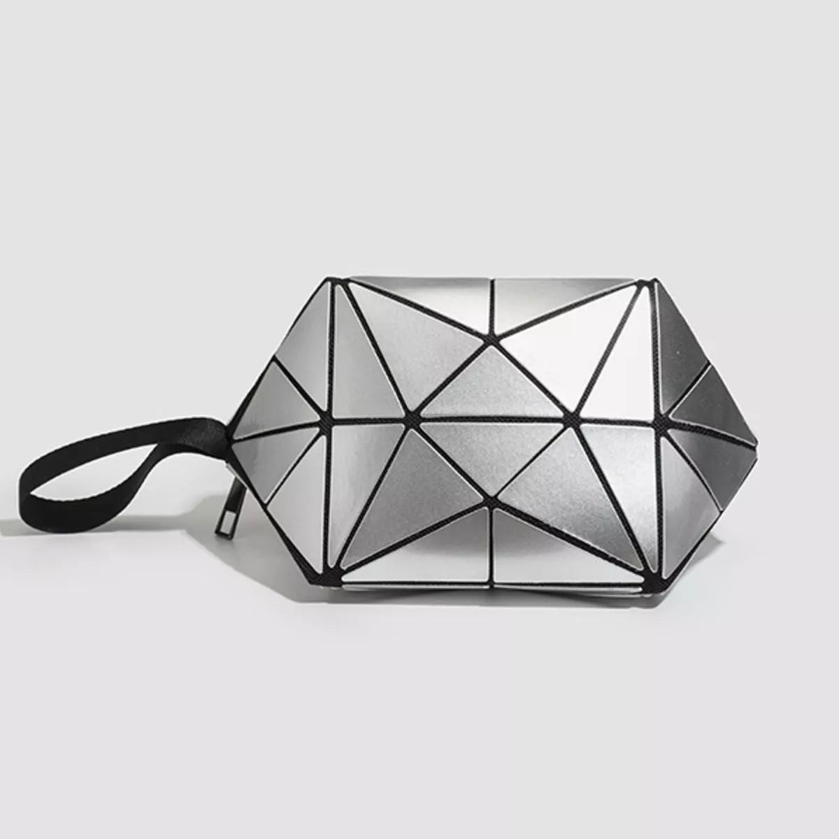 Geometric Leather Wristlet
