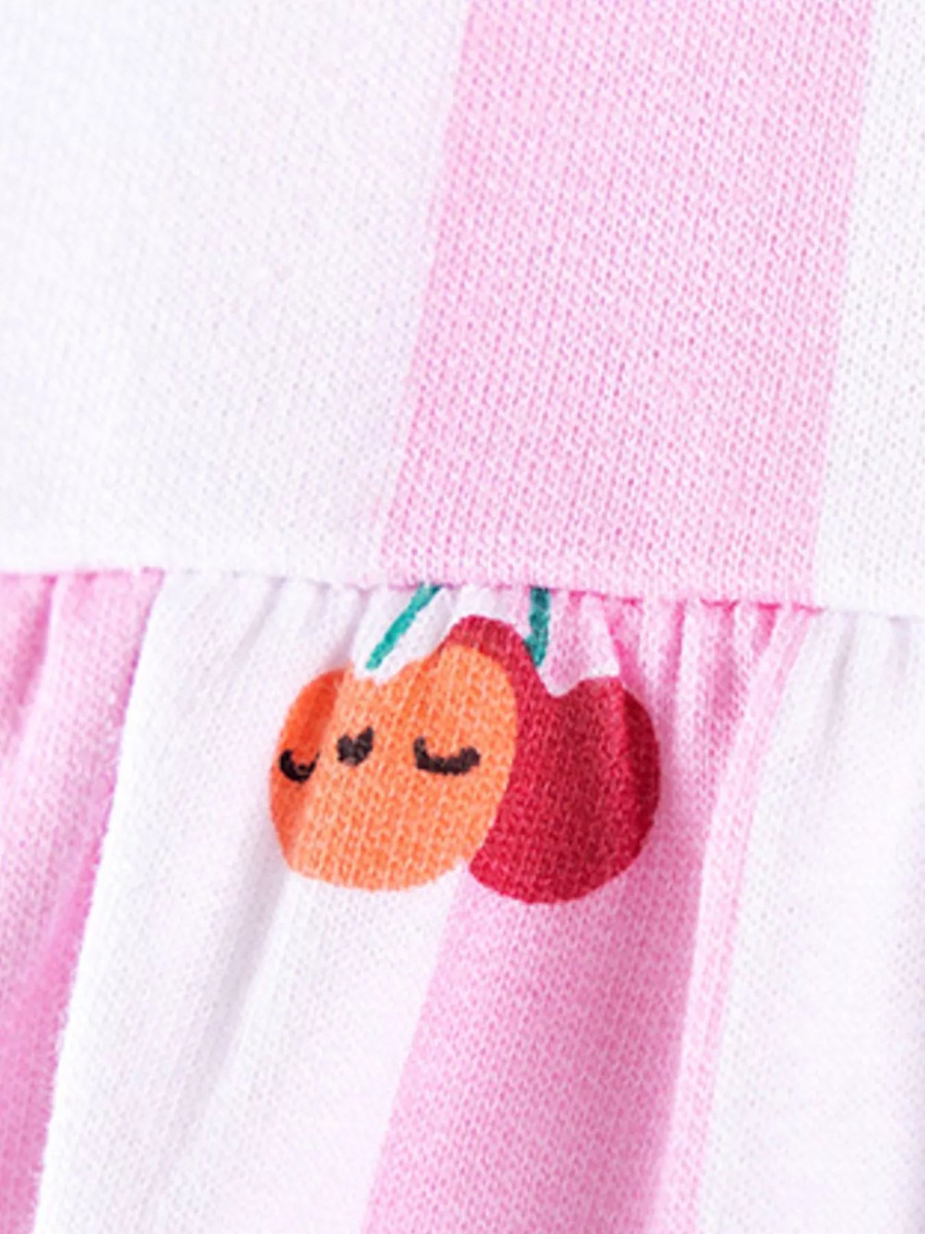 Children's Striped Cherry Print Top and Leggings Set