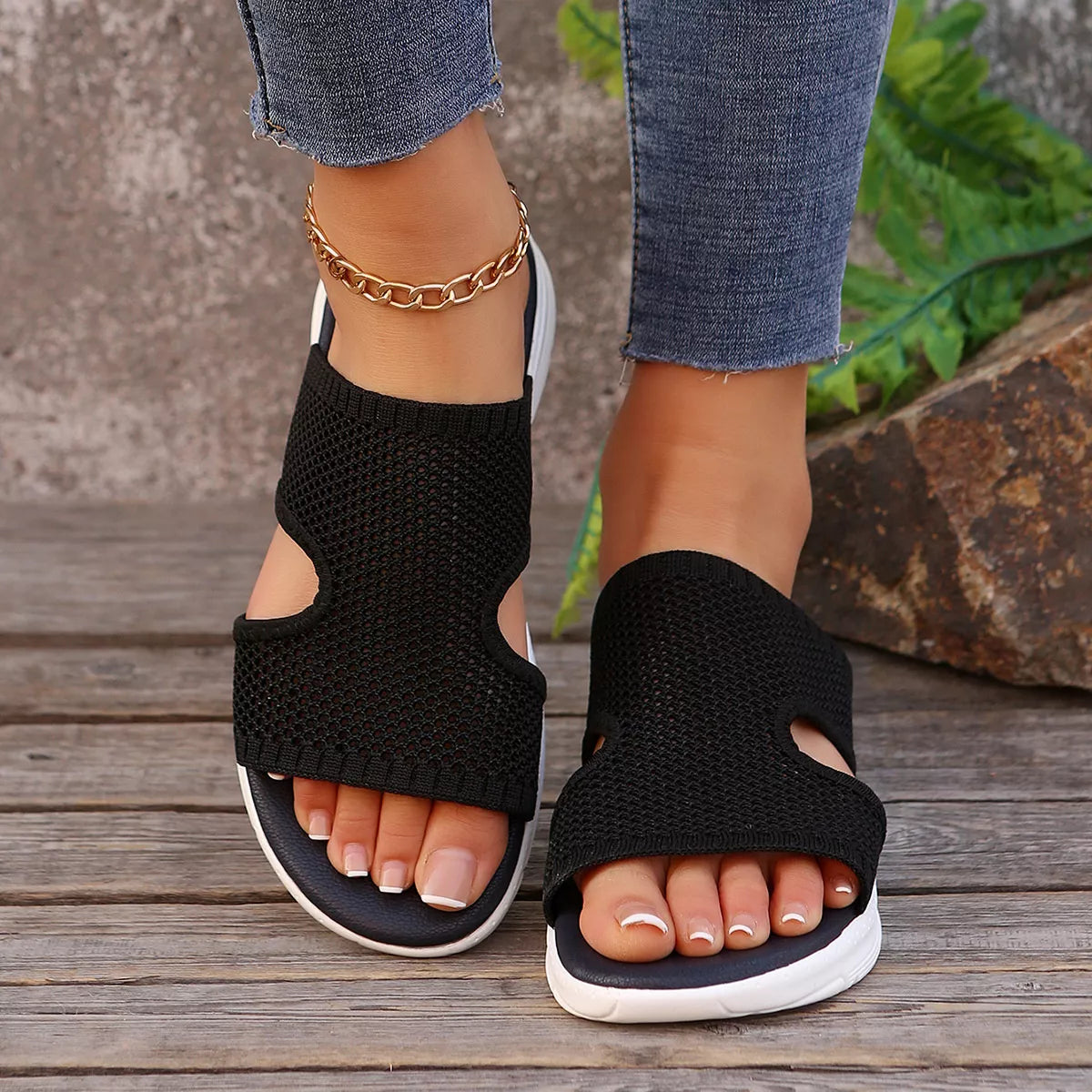 Breathable Mesh Open Toe Sandals