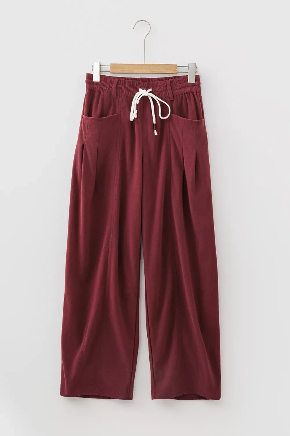 Elastic Waist Drawstring Corduroy Casual Pants