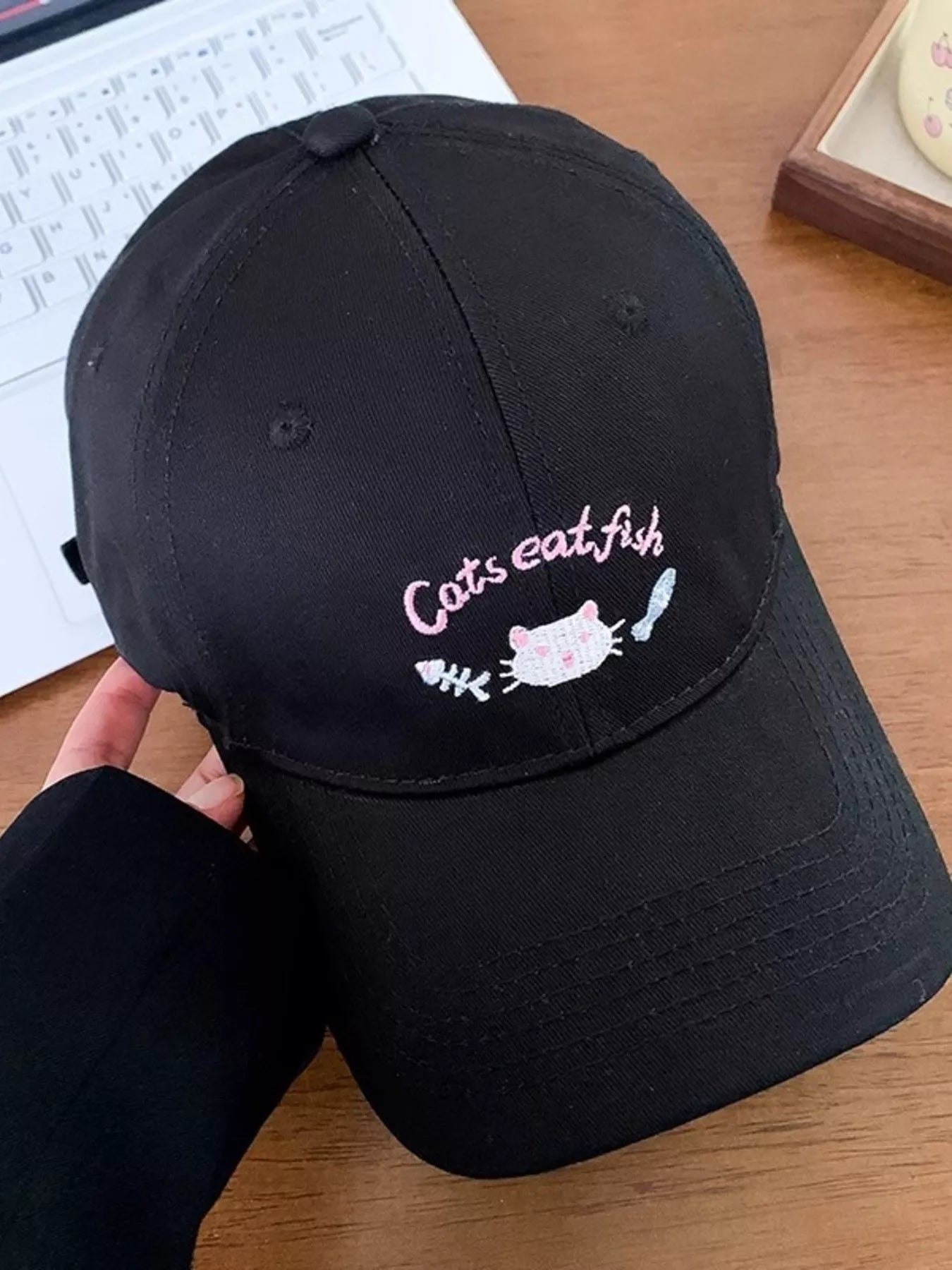 Cat Embroidered Baseball Cap