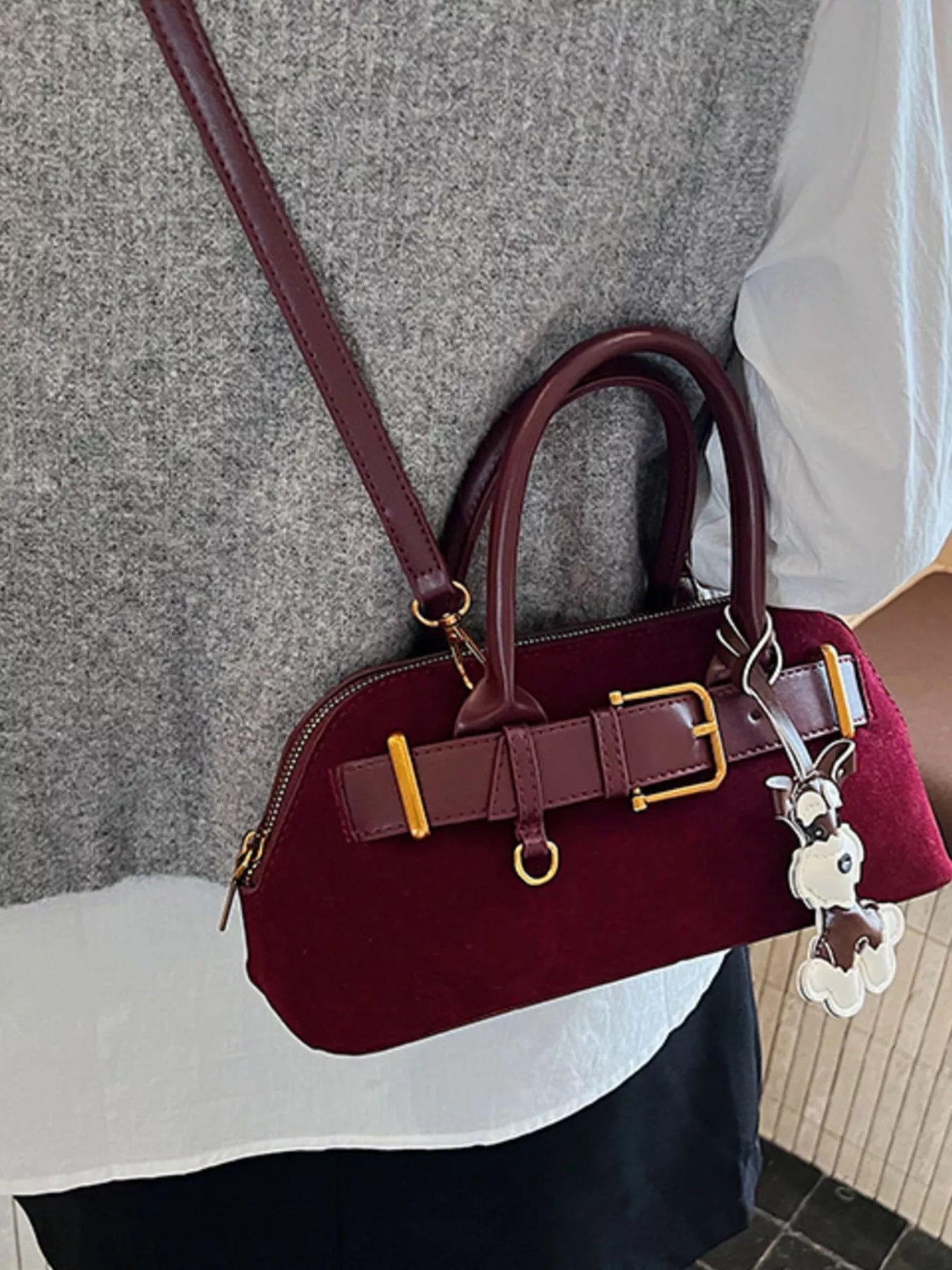 Buckle Decor Crossbody Bag