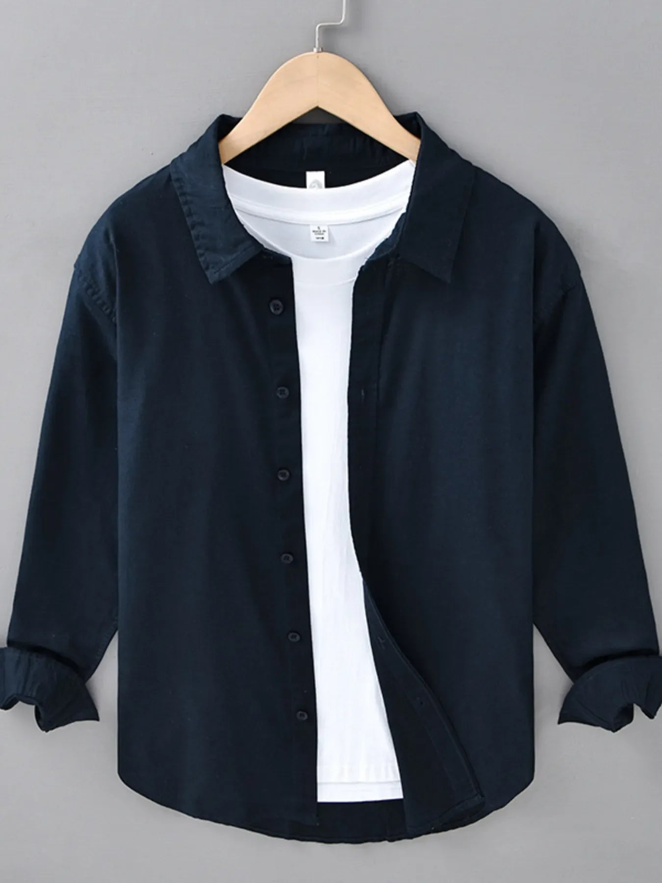Men's Plus Size Button Up Long Sleeve Shirt
