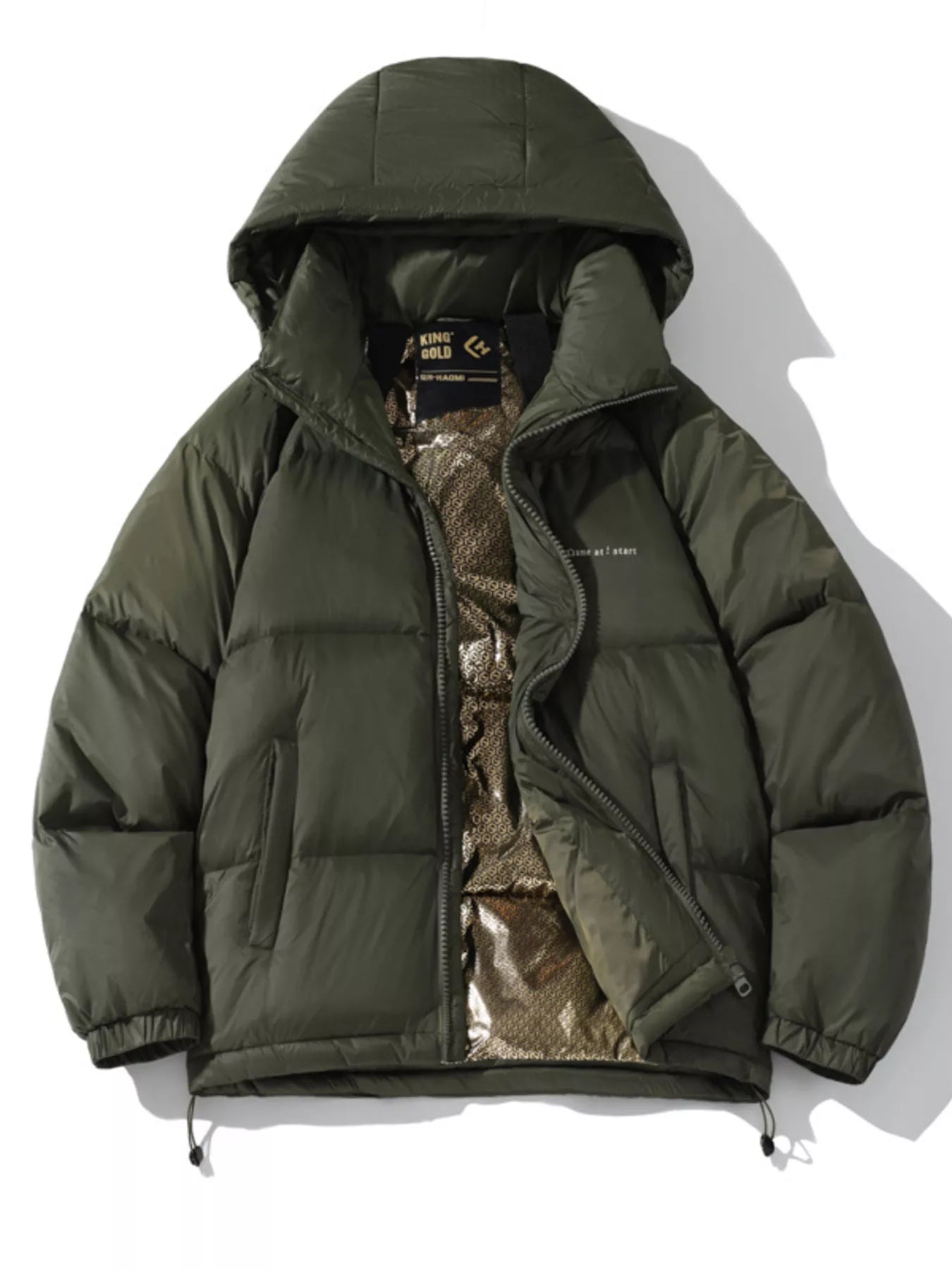 Men's Plus Size Hooded Lightweight Puffer Jacket