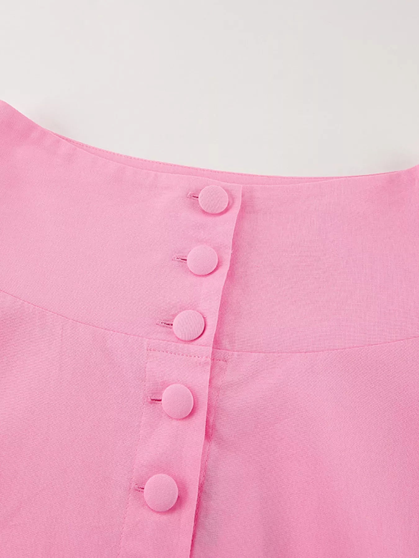 Cap Sleeve Button-Down Crop Top and Midi Skirt Set