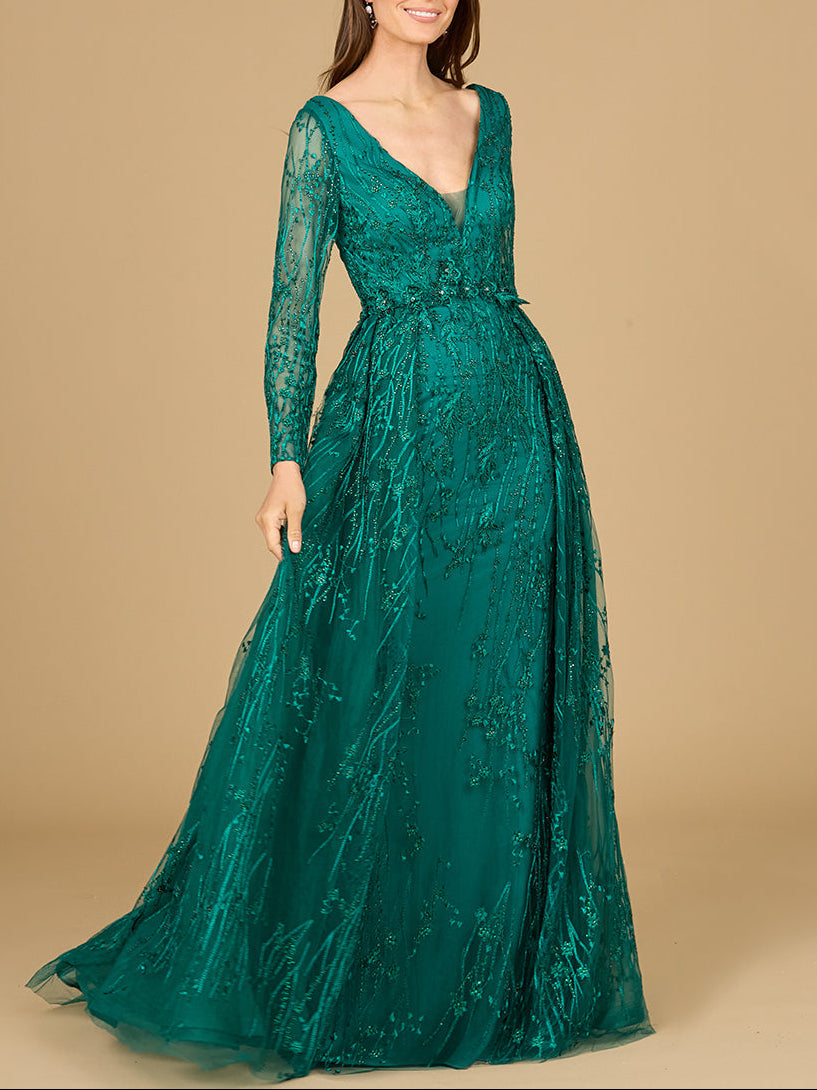 Elegant Overskirt Dress with Long Sleeves
