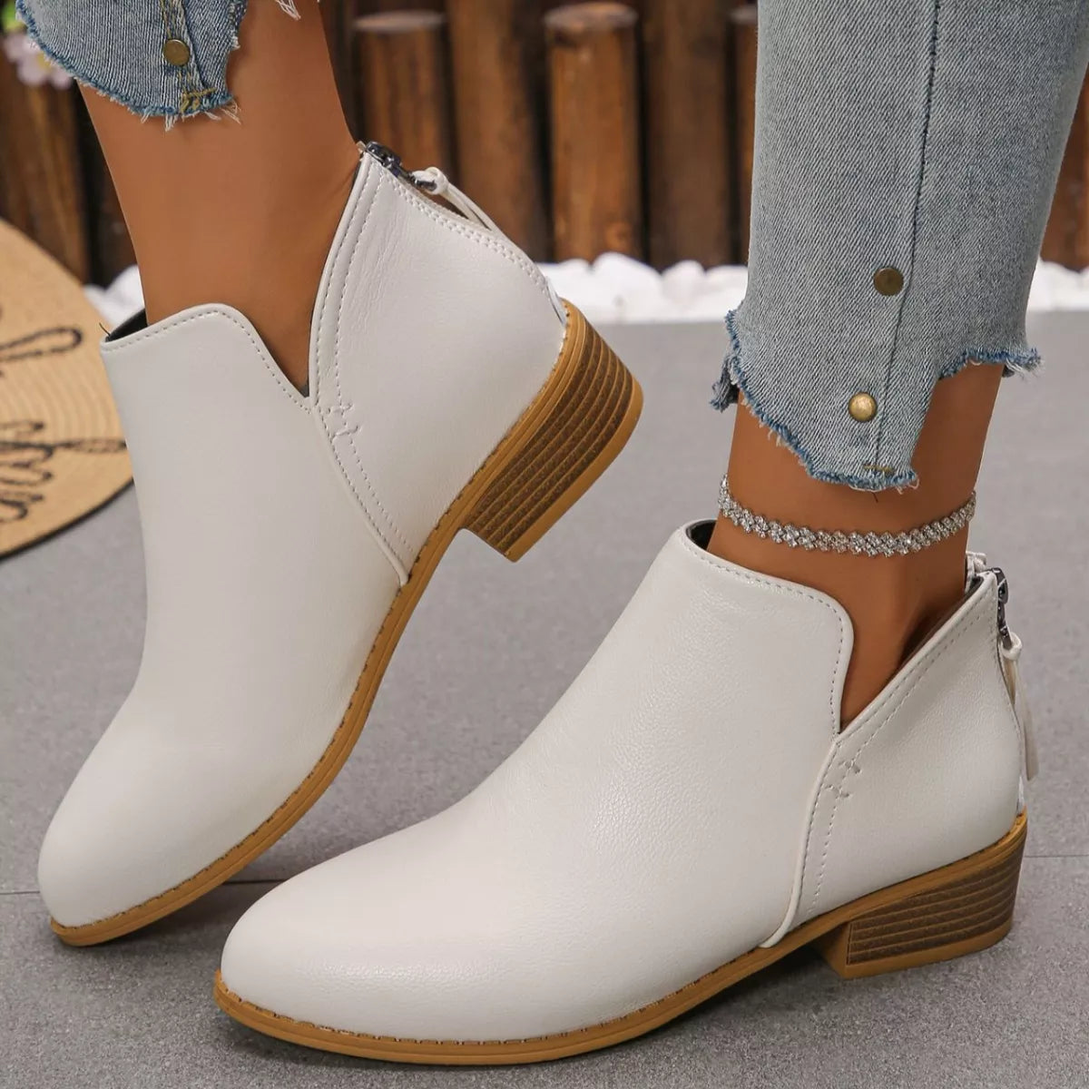 Point Toe Block Heels Boots