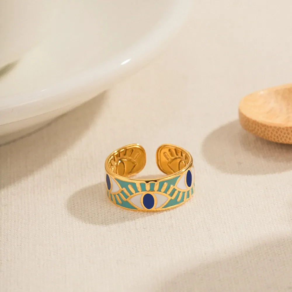 Stainless Steel Evil Eye Ring