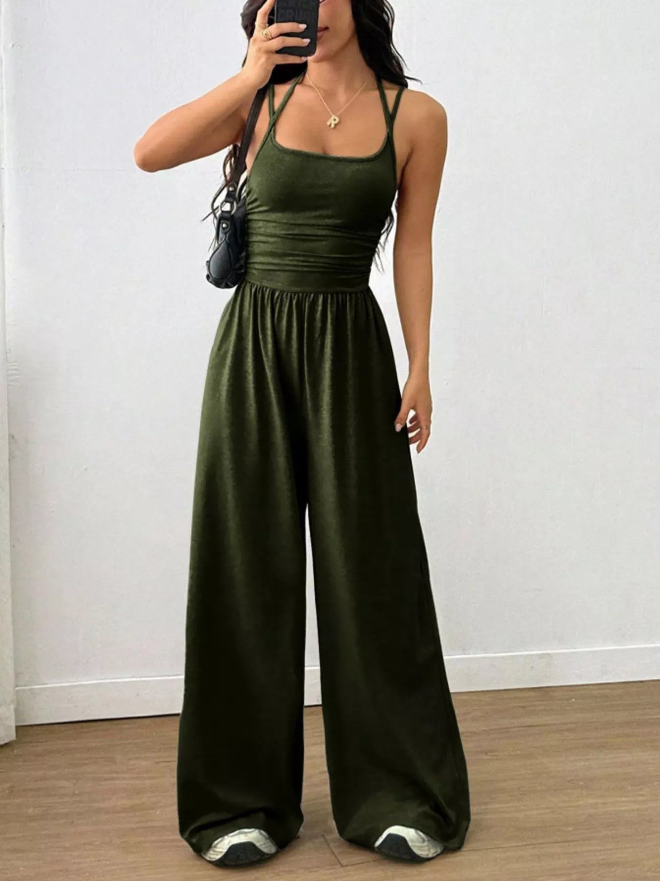 Spaghetti Strap Wide-Leg Jumpsuit