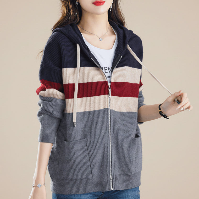 Women's Loose-Fit Wave-Detail Open-Front Cardigan Coat