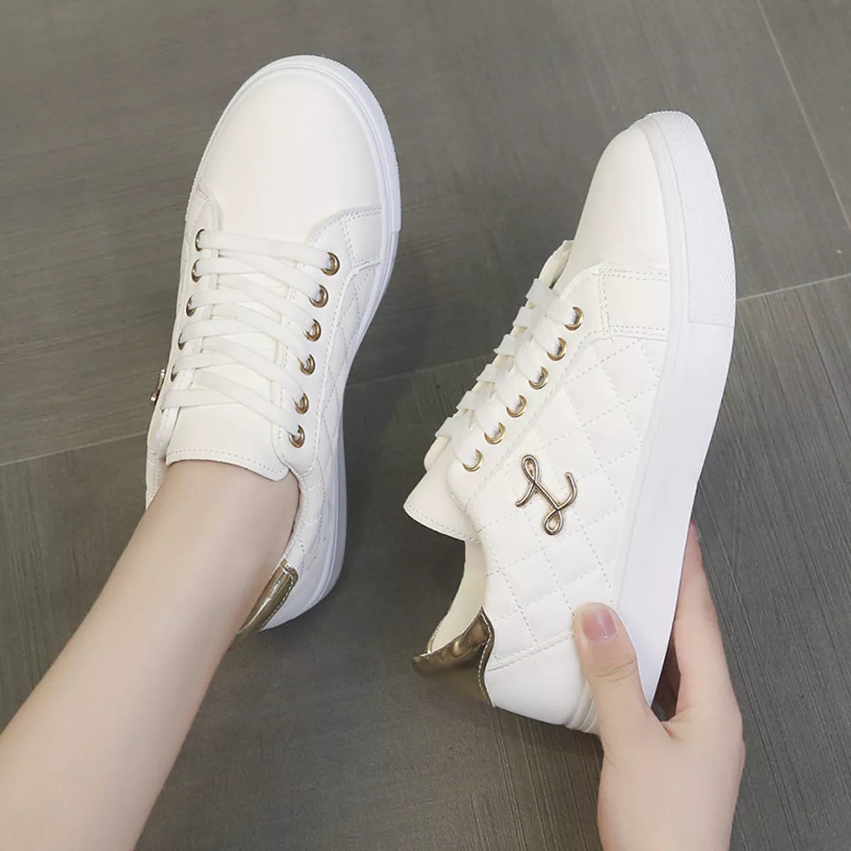 Round Toe Lace Up Sneakers