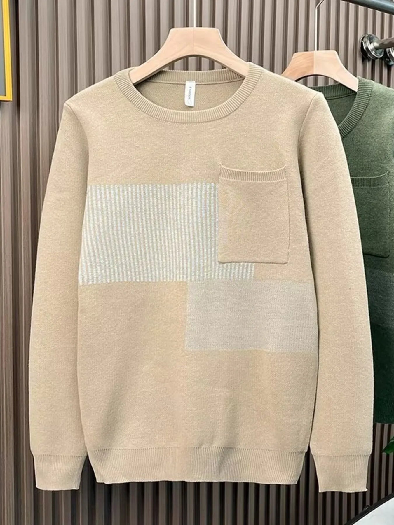 Men's Striped Round Neck Long Sleeve Sweater