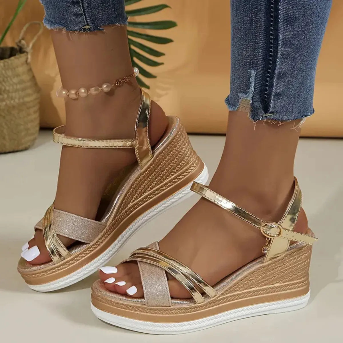 Open Toe Wedge Sandals