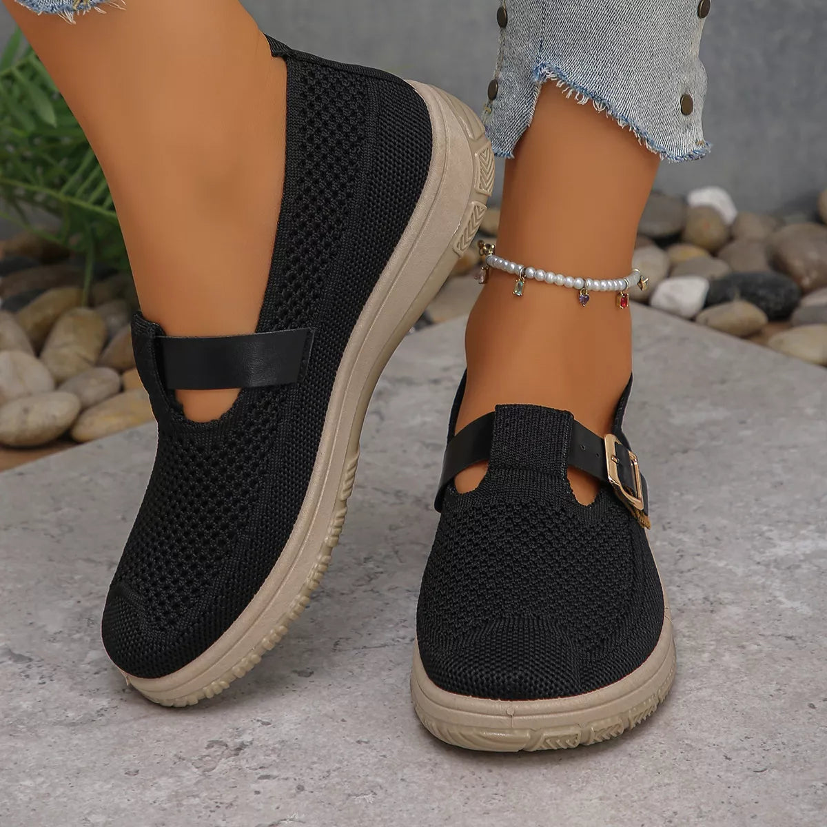 Round Toe Platform Slip-Ons