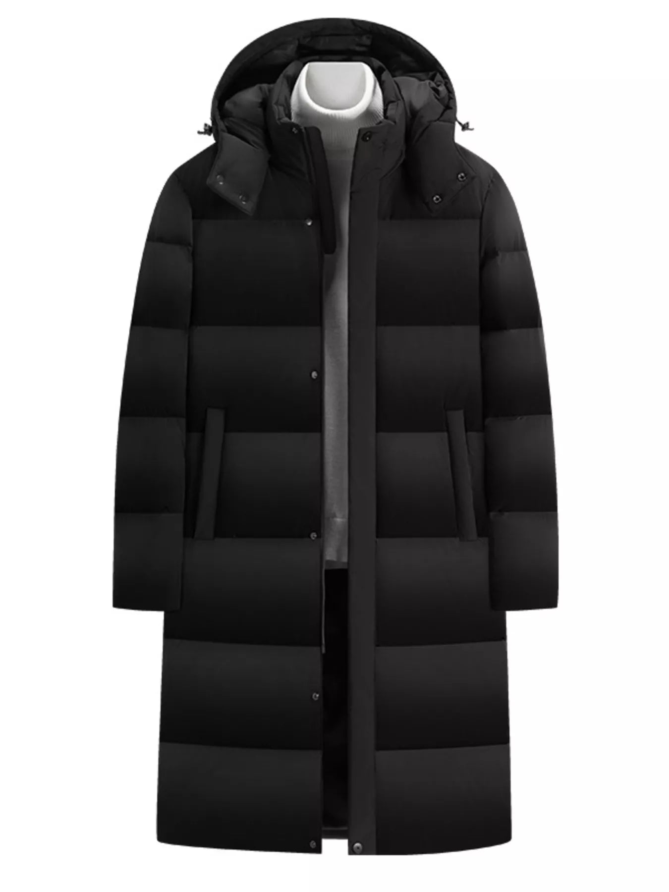 Men's Full Size Longline Hooded Down Coat Plus Size