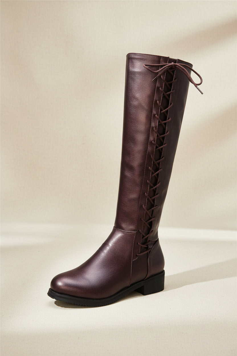 Women's Mid-Heel Plush-Lined High Boots