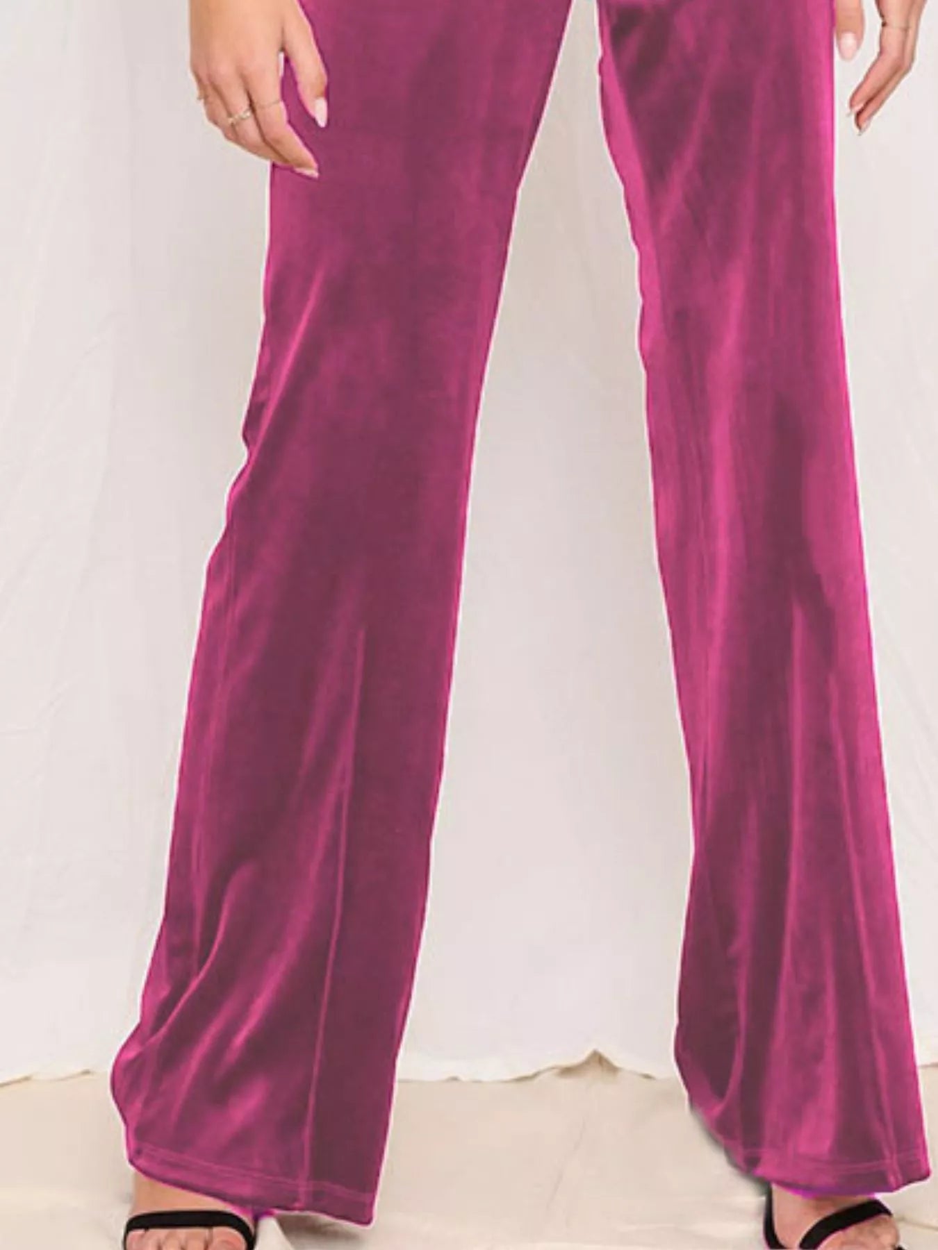 Full Size Velvet Wide Leg Pants Plus Size