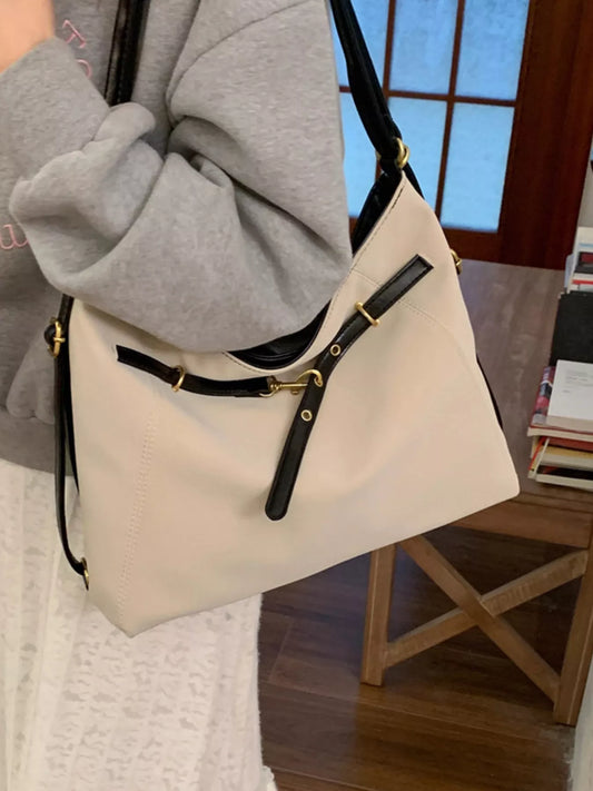 Buckle Decor Shoulder Bag