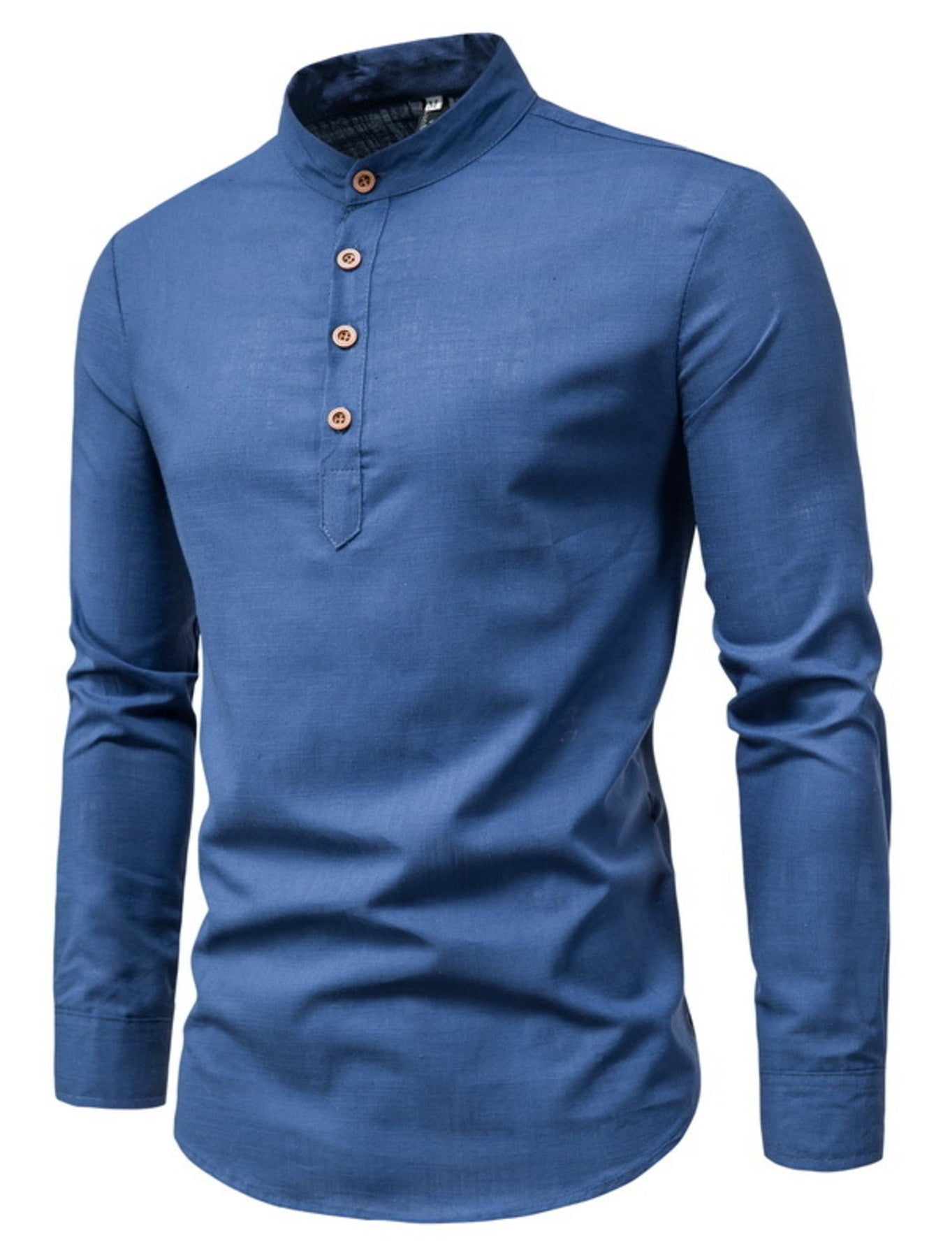 Men's Plus Size Button Detail Long Sleeve Shirt