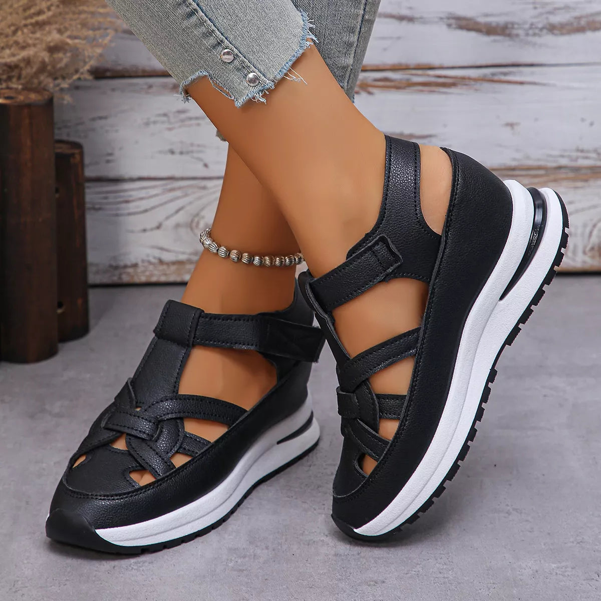 Velcro Wedge Sandals