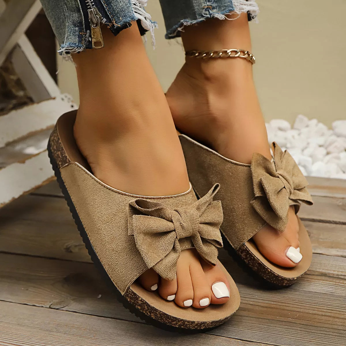 Comfortable Bow Decor Casual Sandals