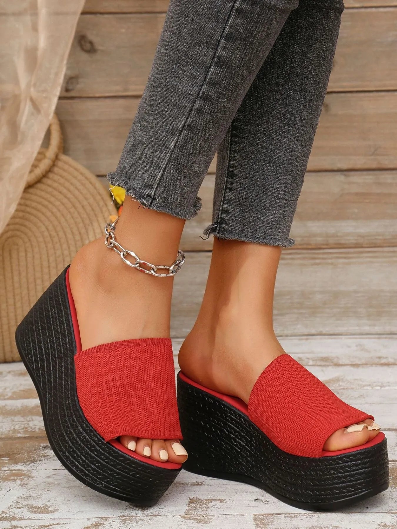 Open Toe Platform Wedge Sandals