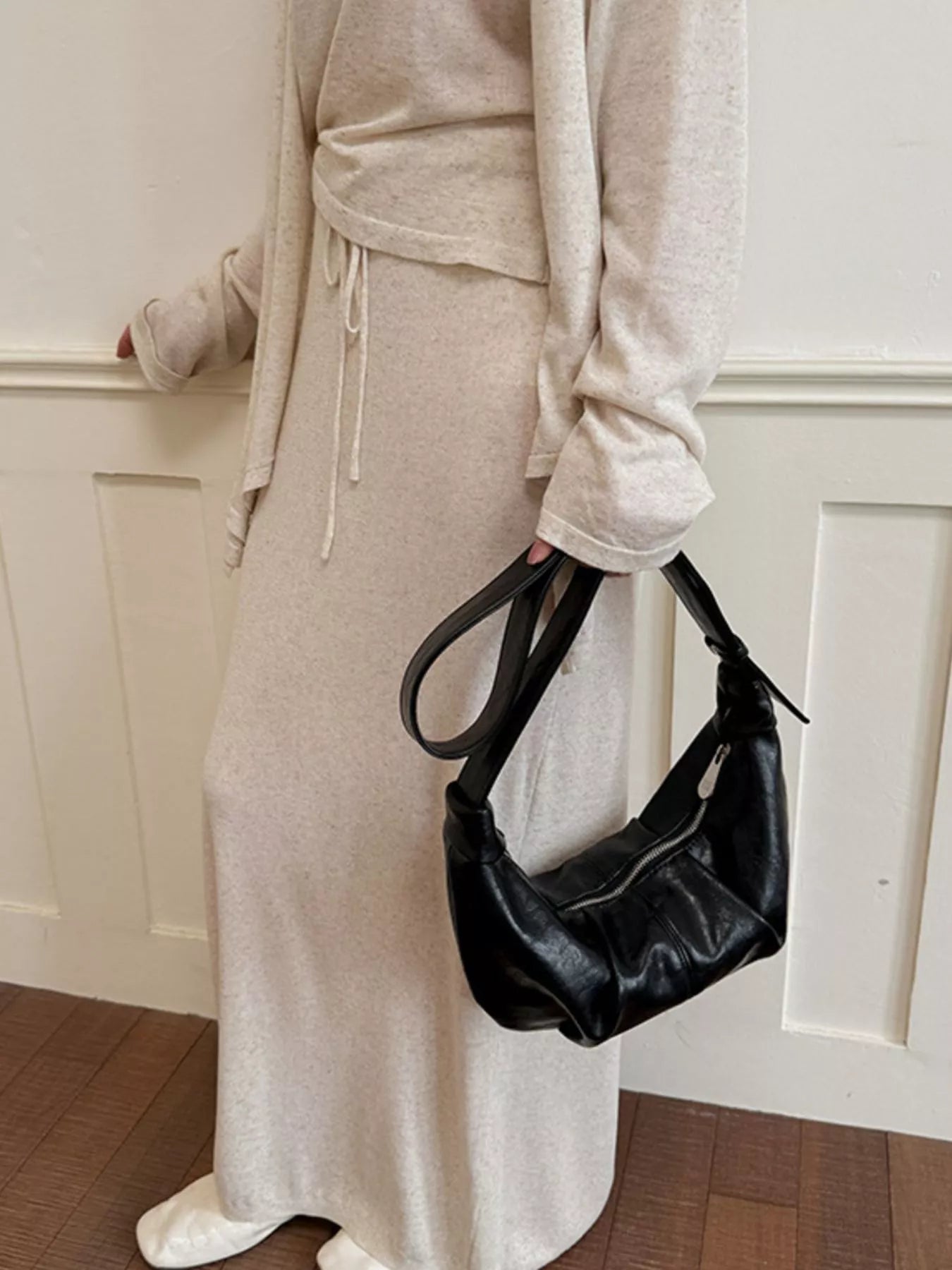 Croissant Leather Shoulder Bag