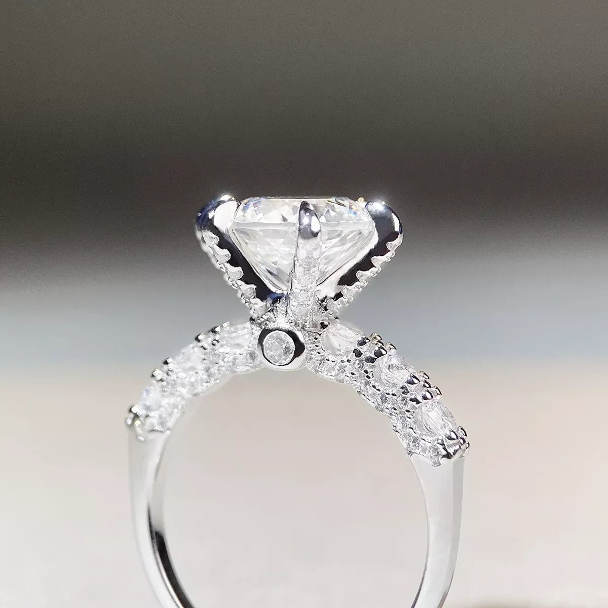 3 Carat 925 Sterling Silver Moissanite Geometric Ring