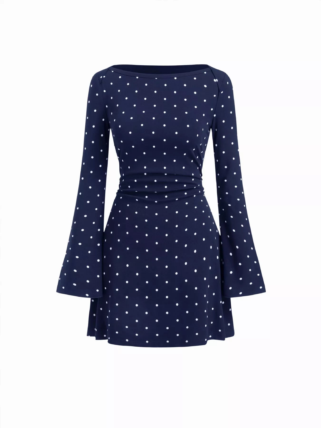 Polka Dot Flare Sleeve Mini Dress