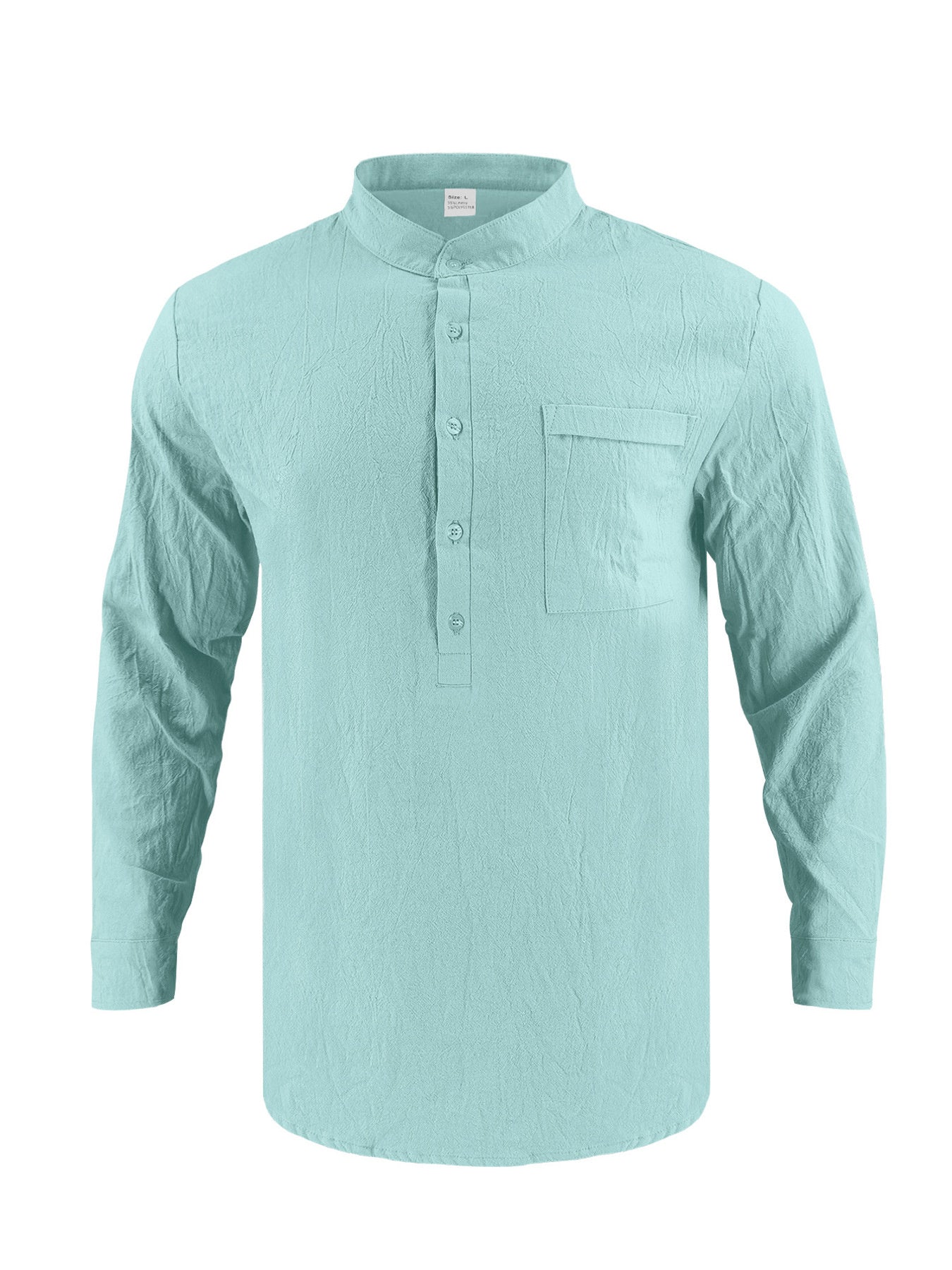 Men's Full Size Button Detail Long Sleeve Shirt Plus Size