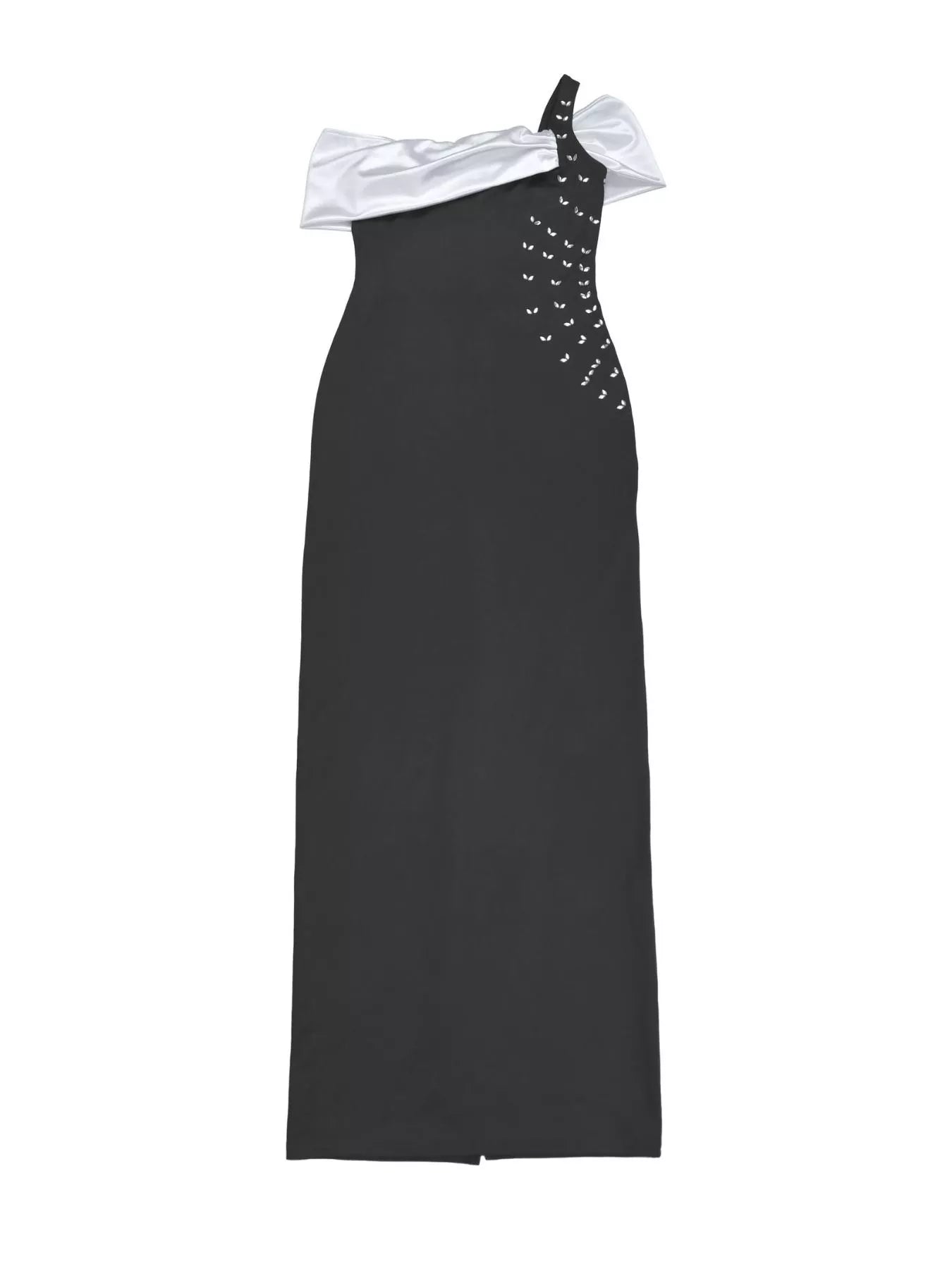 Off Shoulder Two-Tone Maxi Dress