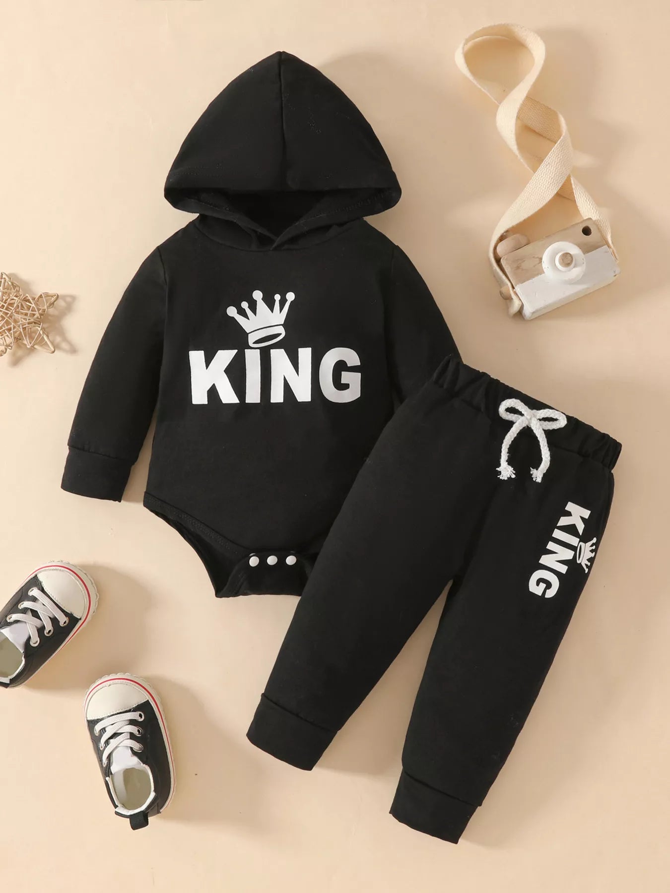 Children's Long Sleeve Bodysuit Hoodie and Pants Set