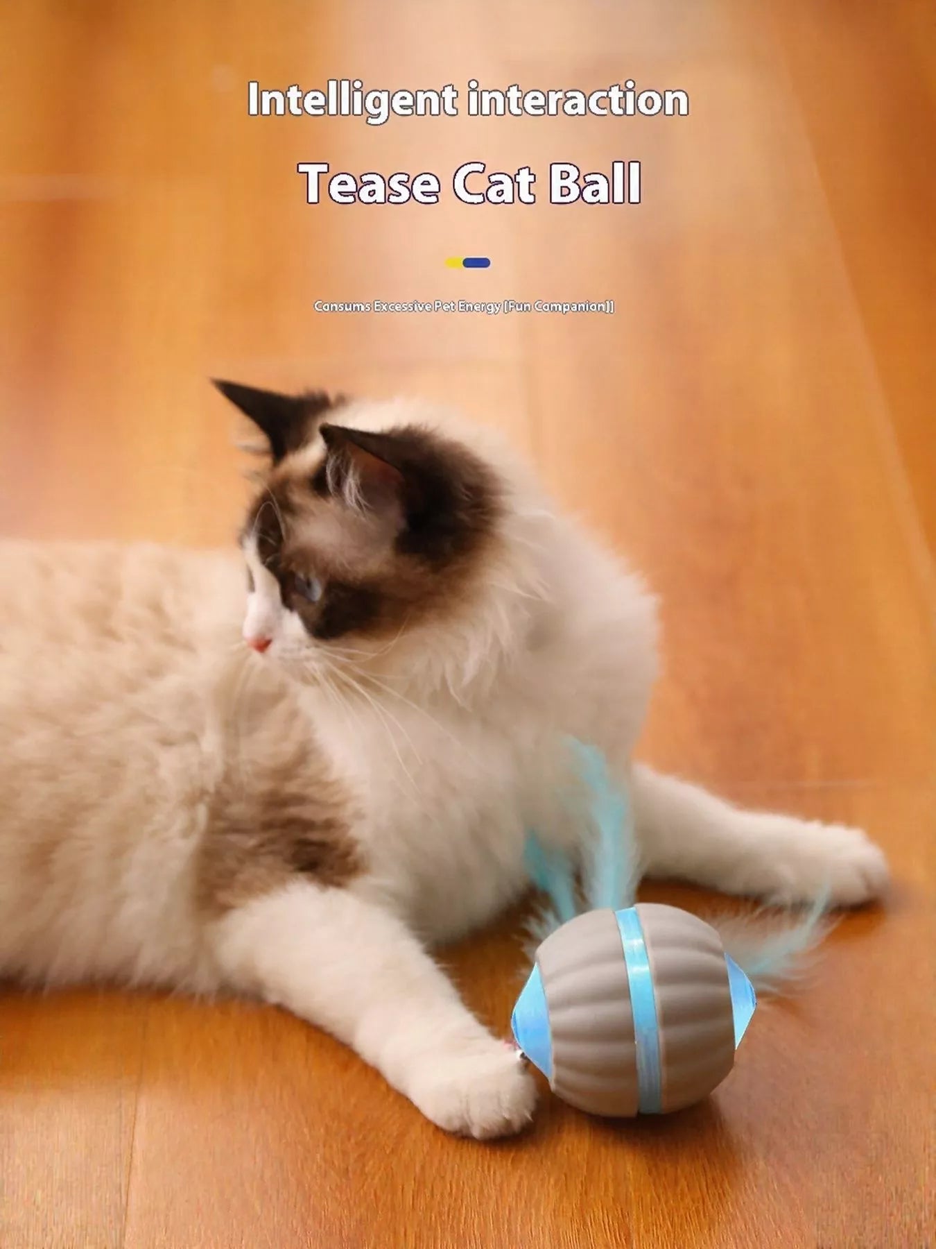 Interactive LED Sound Ball with Feather Teaser