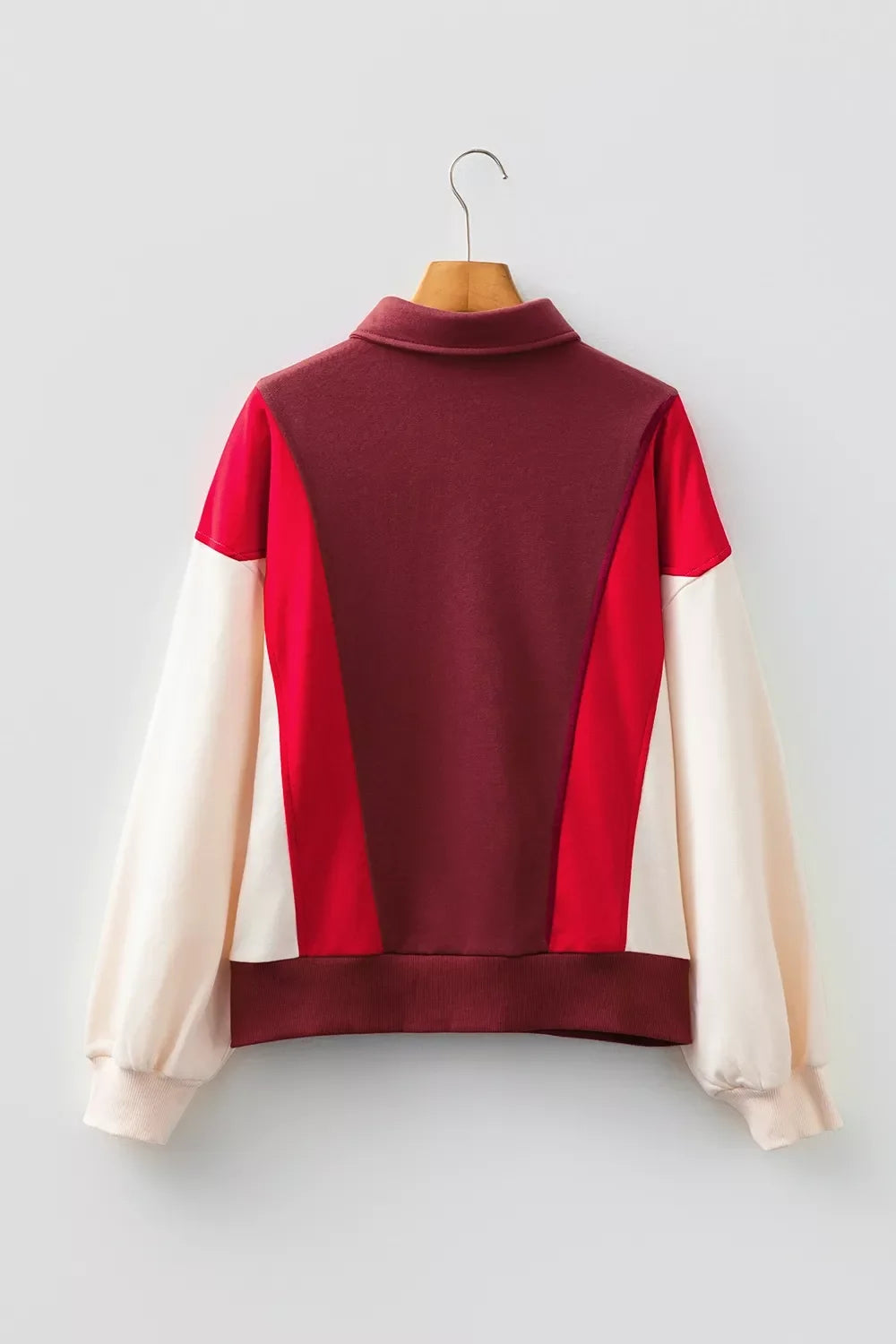 Color-Block Snap-Button Oversized Sweatshirt