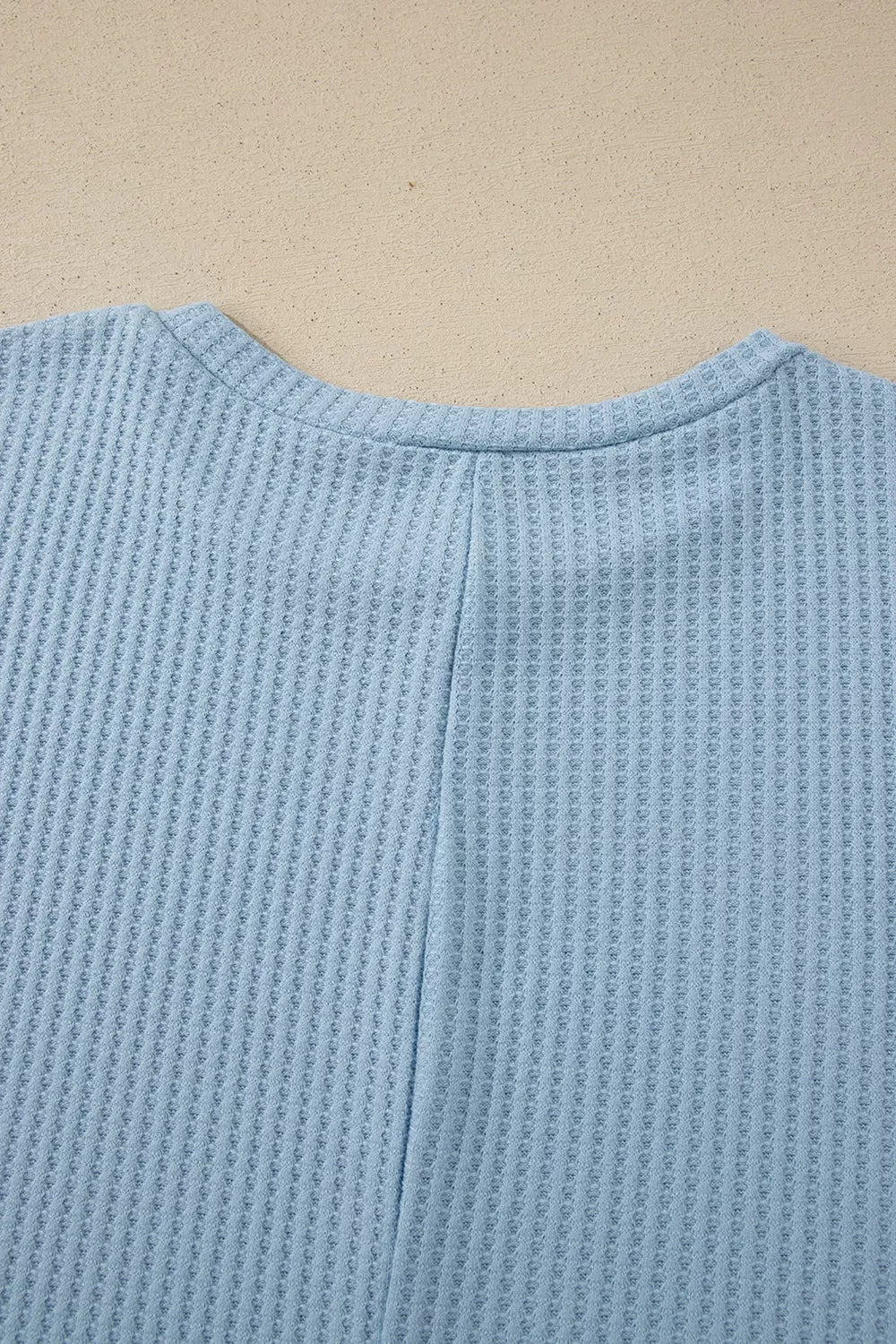 Waffle Textured Knit Dolman Short Sleeve Loose Top