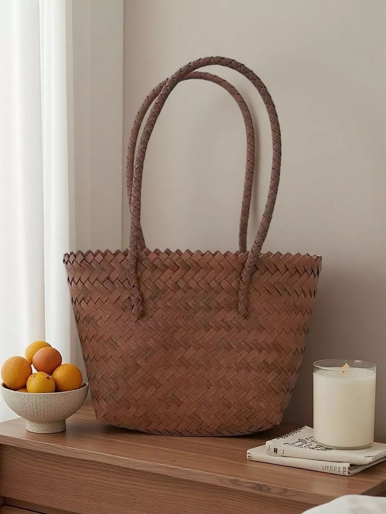 Braided Tote Bag with Handles