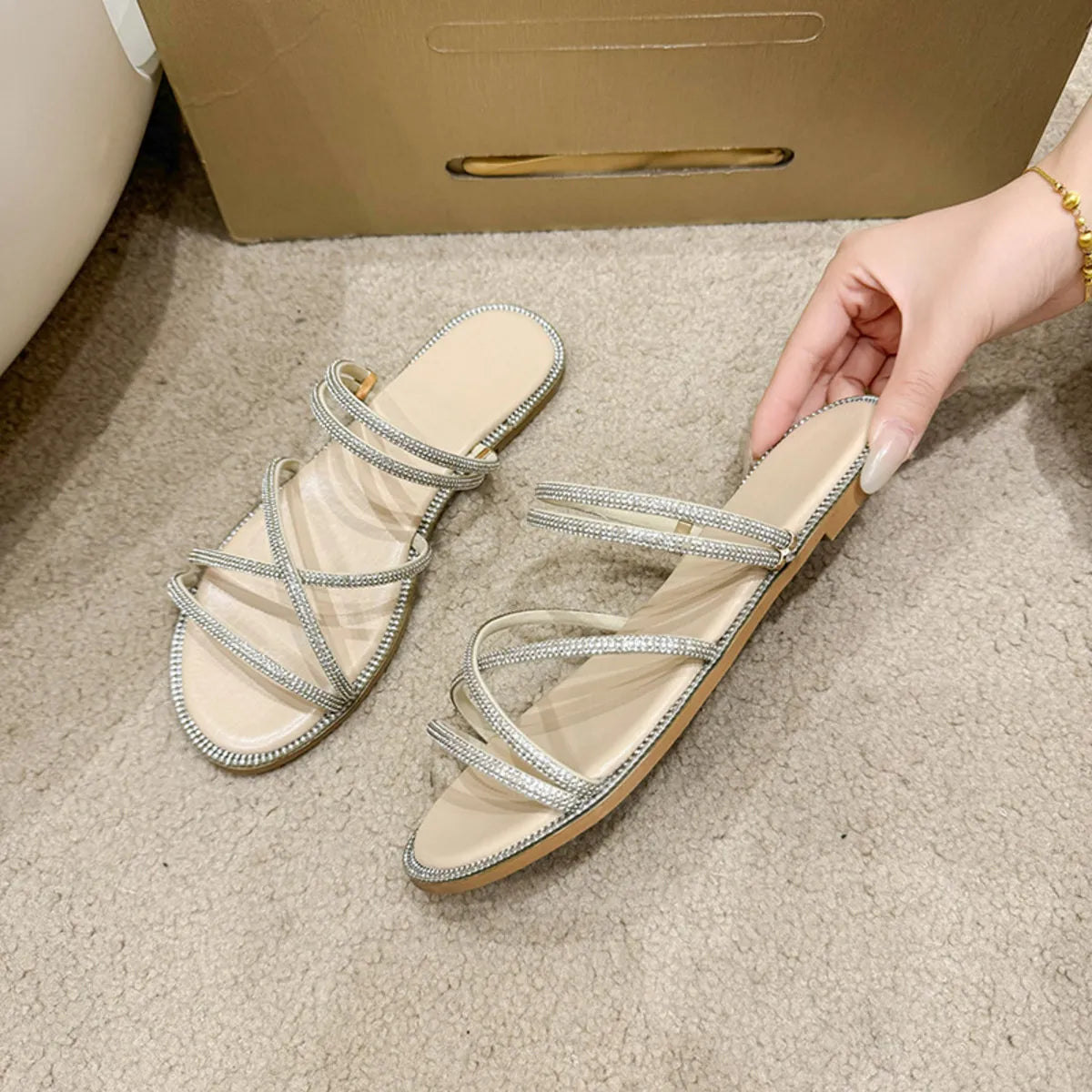 Open Toe Flats Sandals