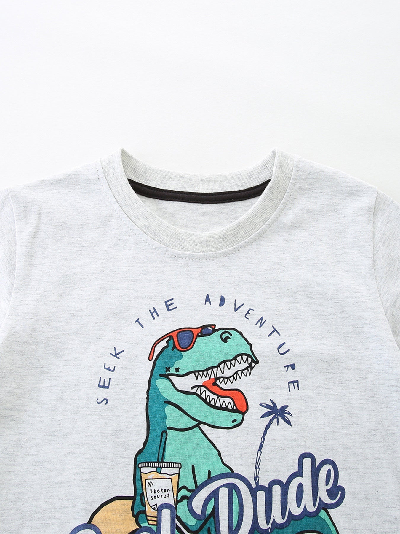 Children's Dinosaur Graphic Short Sleeve T-Shirt 3-Piece Set