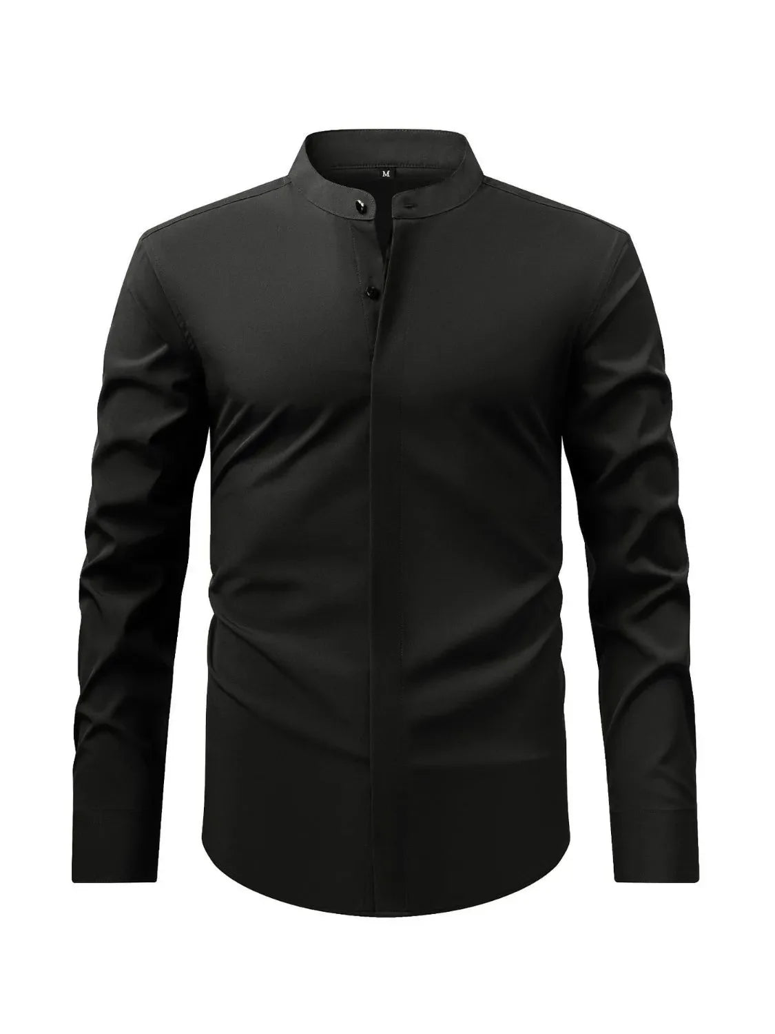 Men's Full Size Stand Collar Button Down Shirt Plus Size