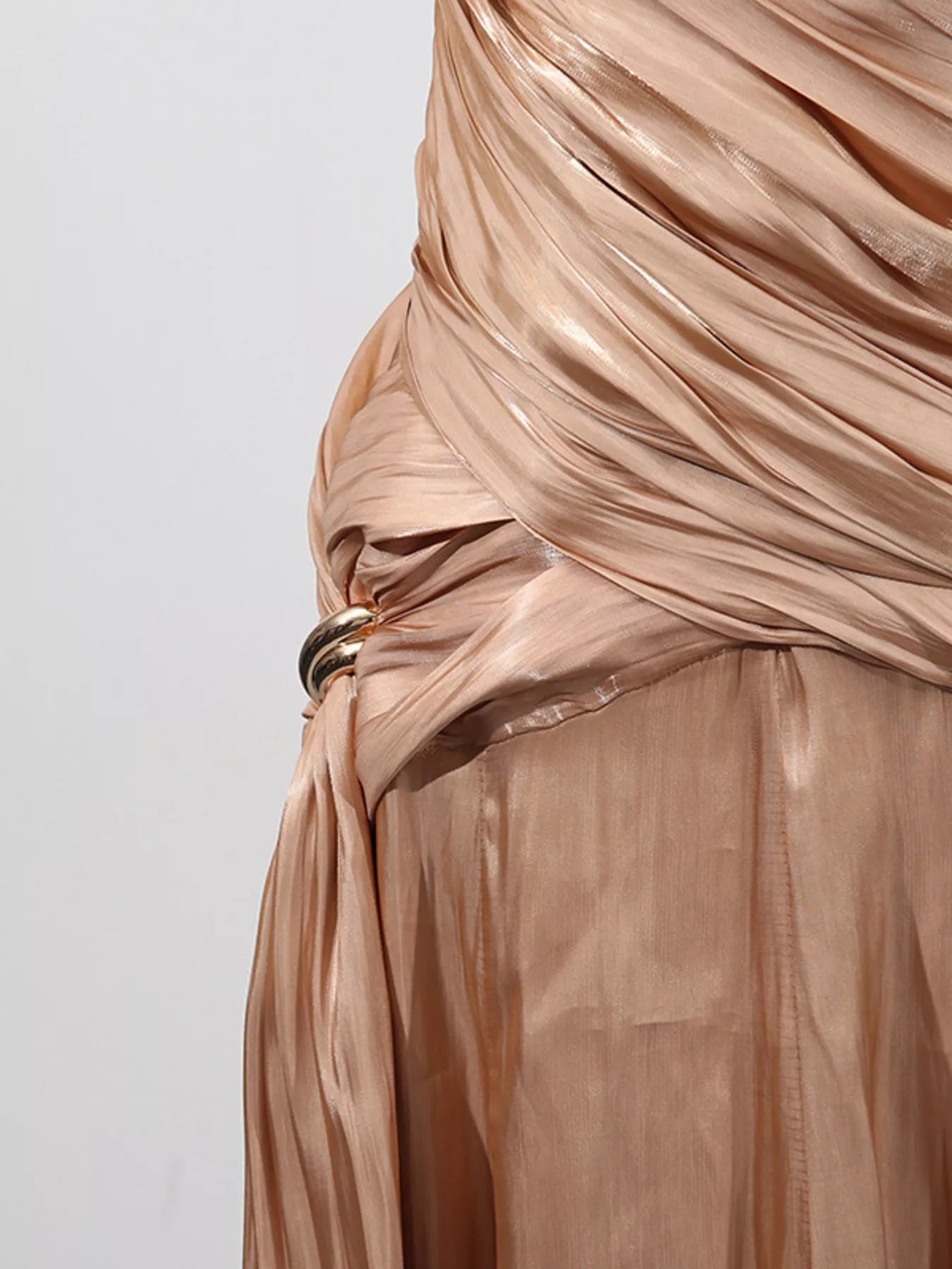 Halter Neck Ruched Maxi Dress