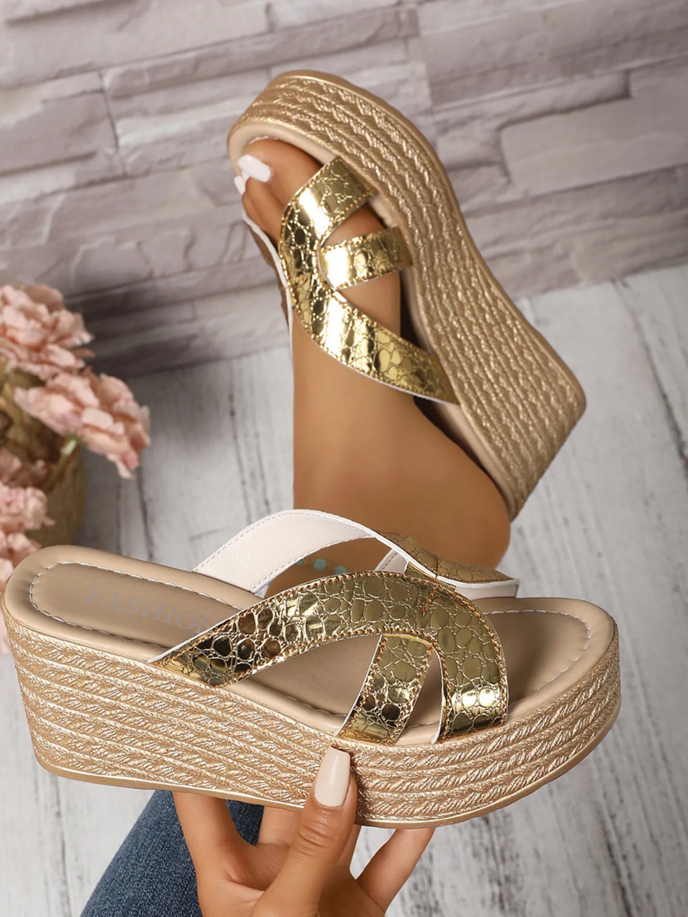Open Toe Platform Wedge Sandals