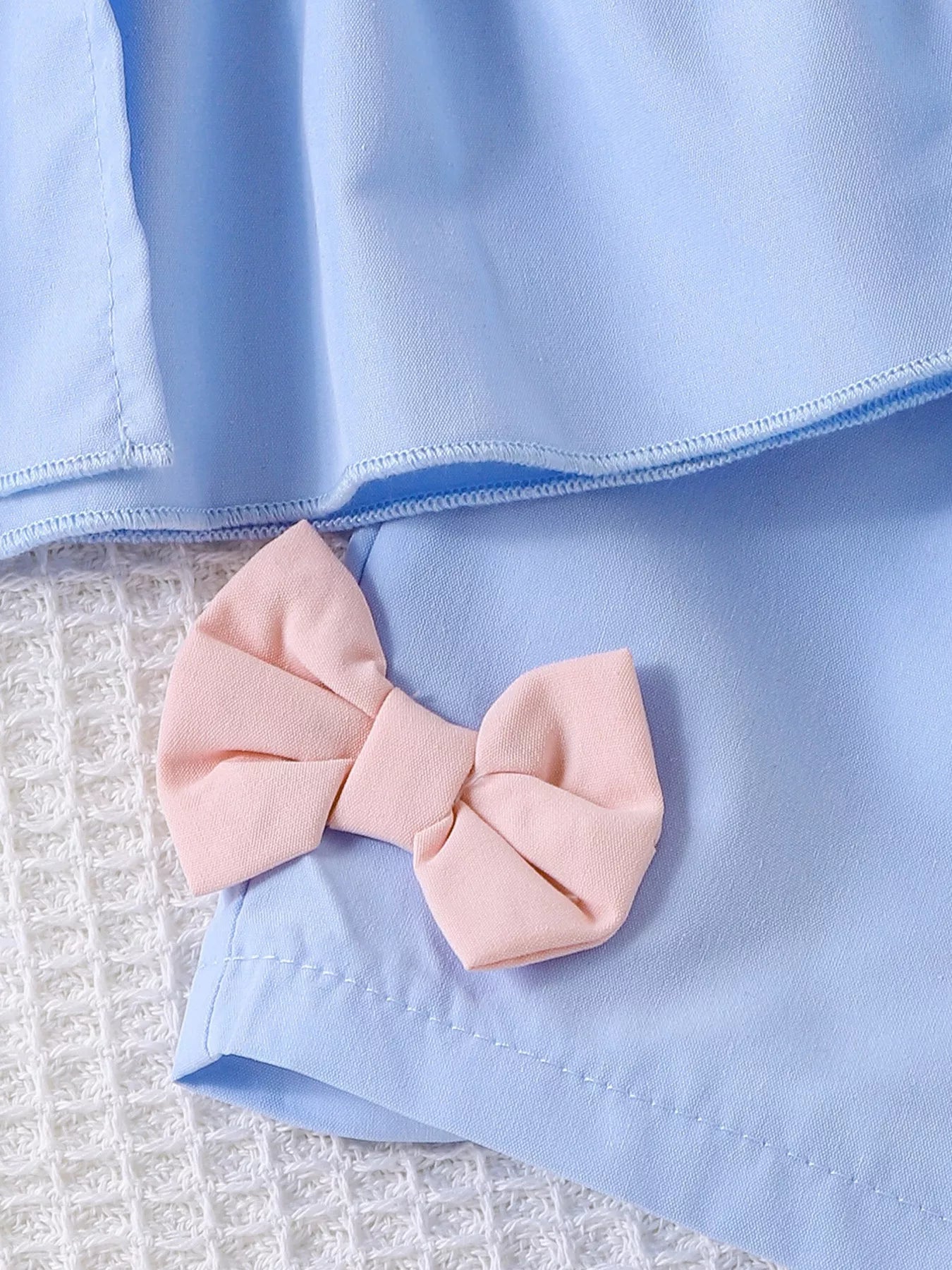 Children's Bow Puff Sleeve Top and Shorts Set