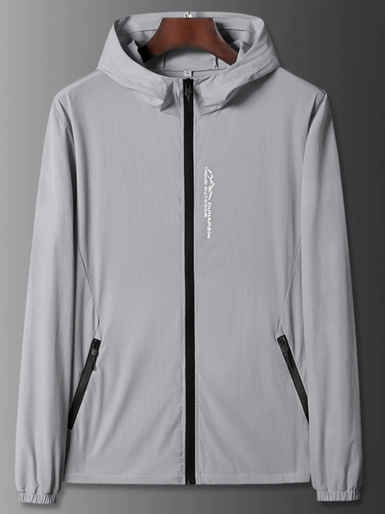 Men's Plus Size Zip Up Long Sleeve Hooded Jacket