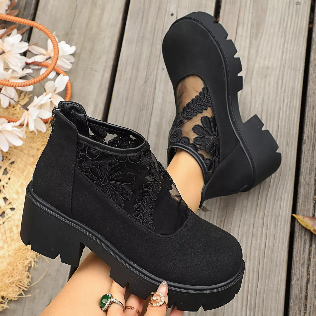 Round Toe Platform Loafers