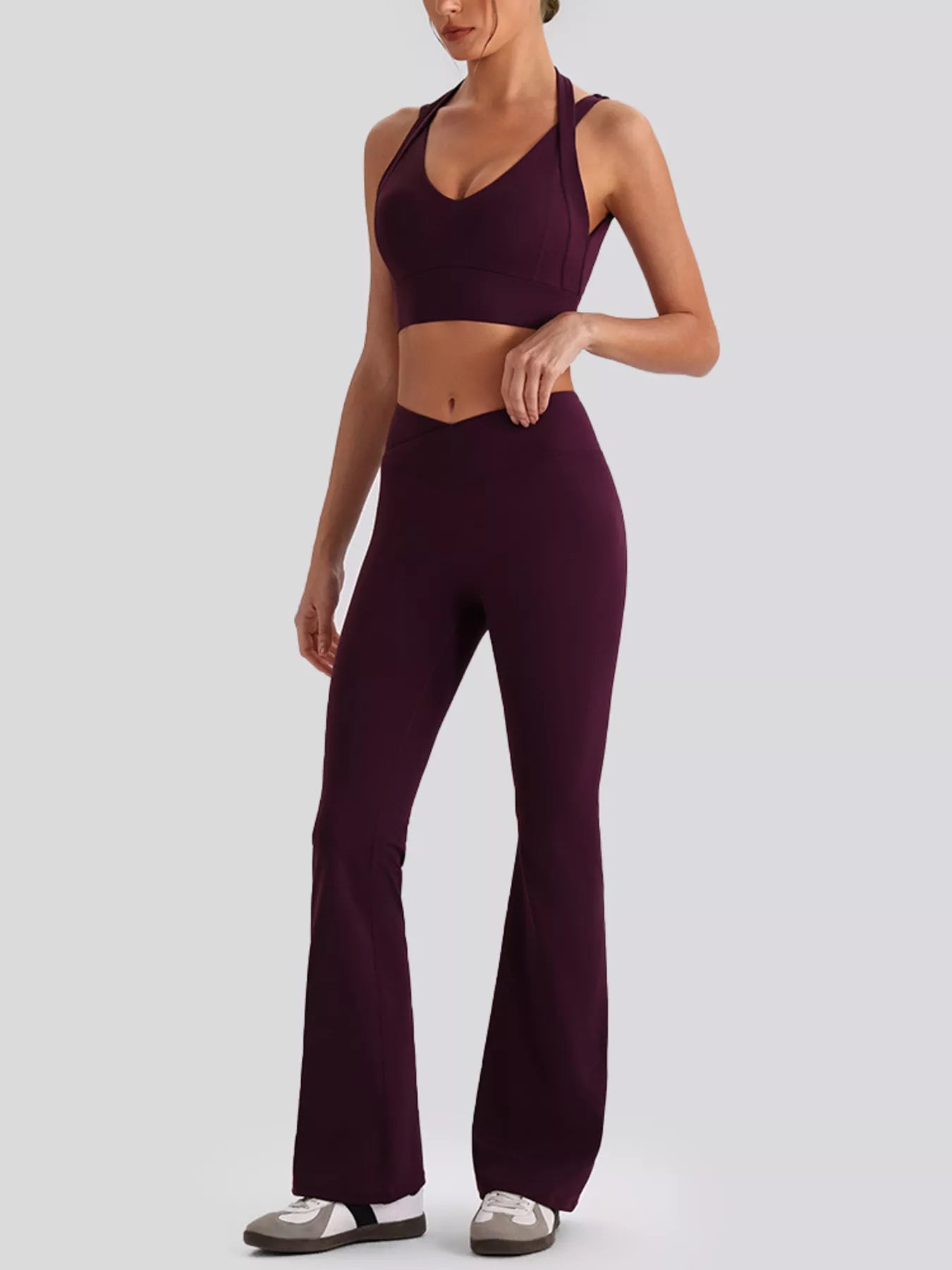 Seamless Criss-Cross V-Neck Tank and Leggings Active Set