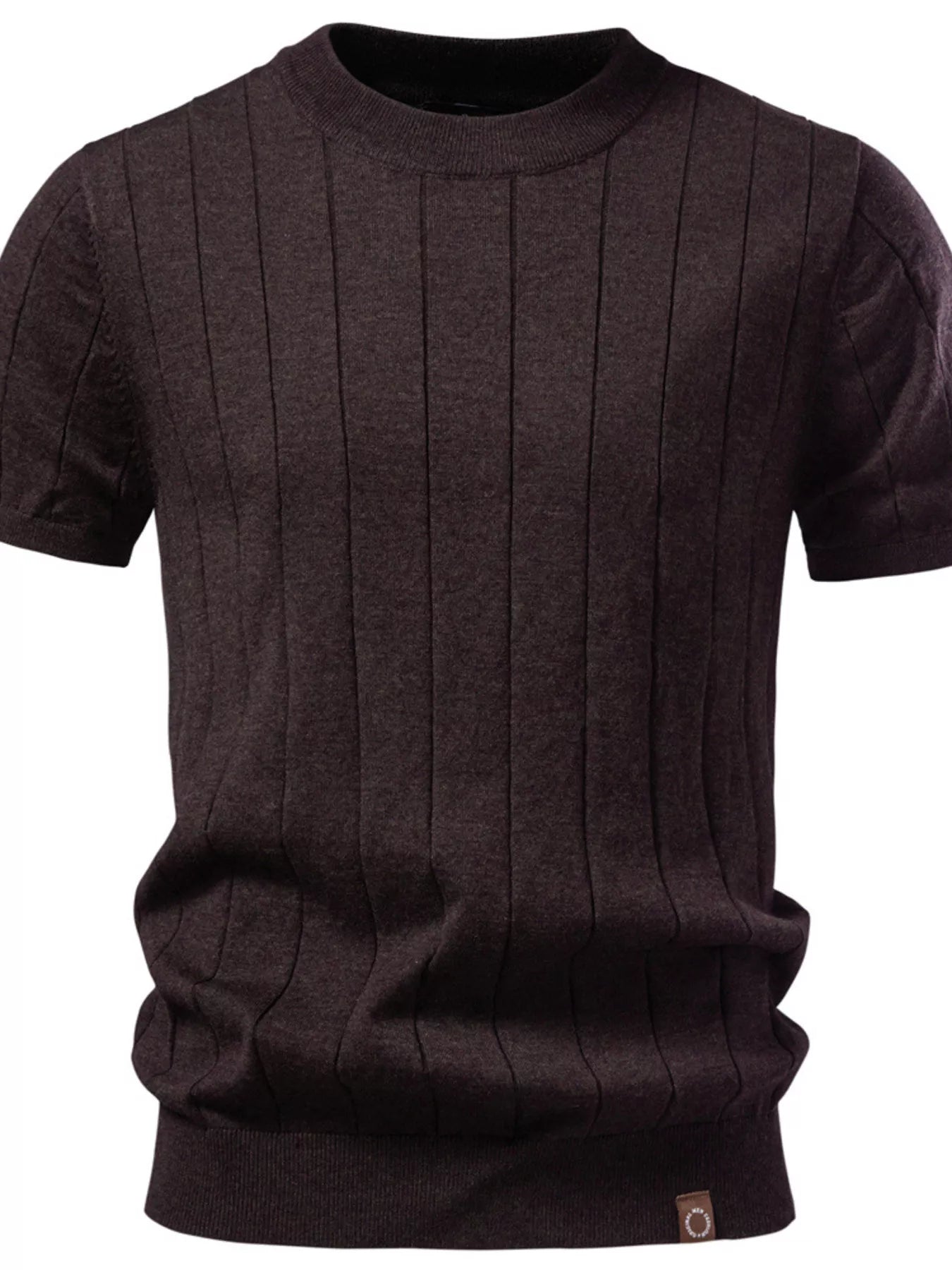 Men's Ribbed Knit Short Sleeve Sweater